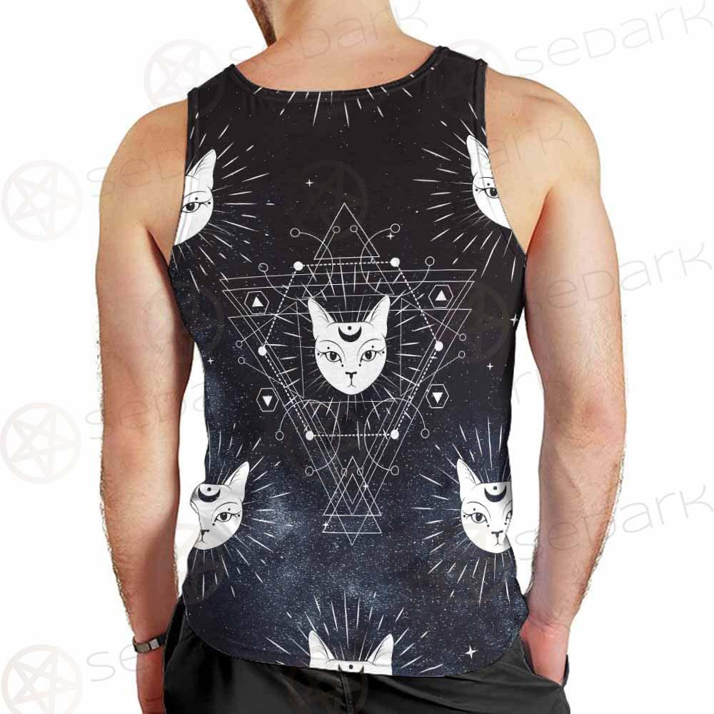 Witch Cat Pattern SED-0154 Men Tank-tops