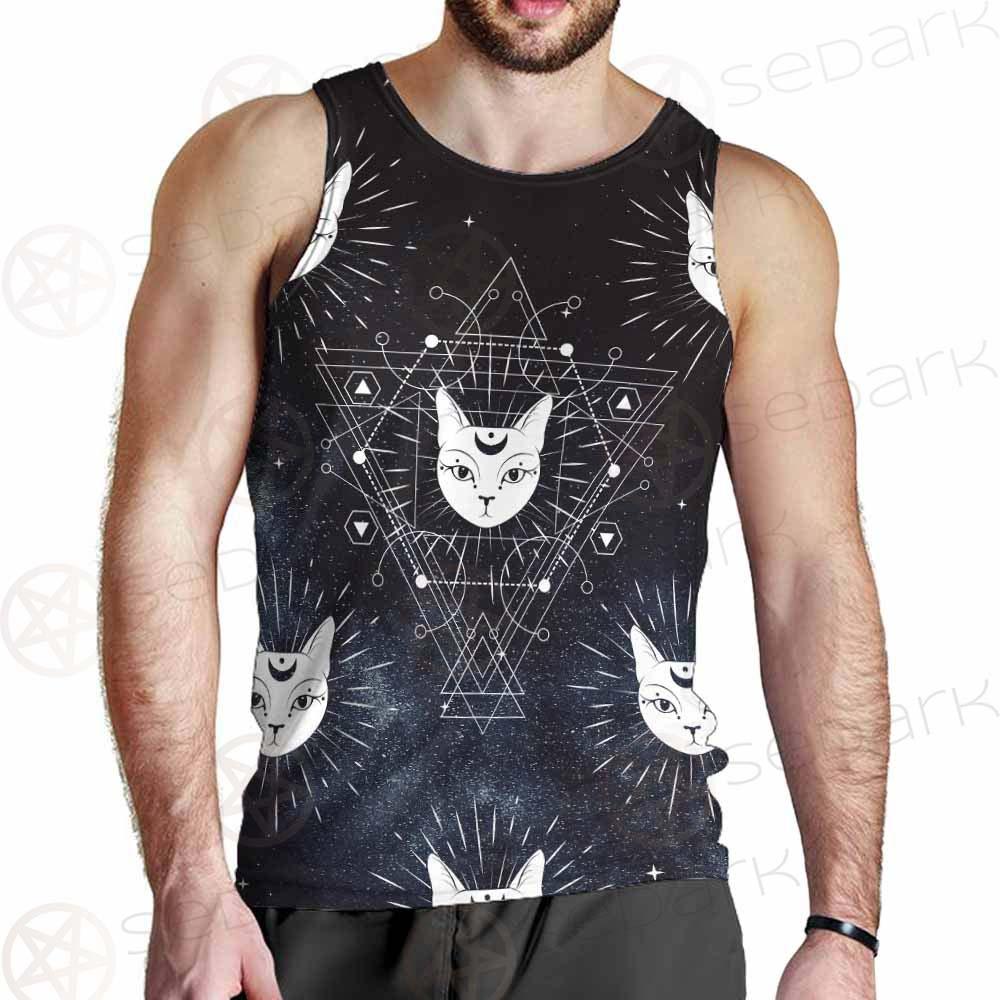 Witch Cat Pattern SED-0154 Men Tank-tops