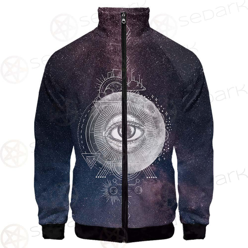 Wicca Pattern In Hands SED-0156 Stand-up Collar Jacket