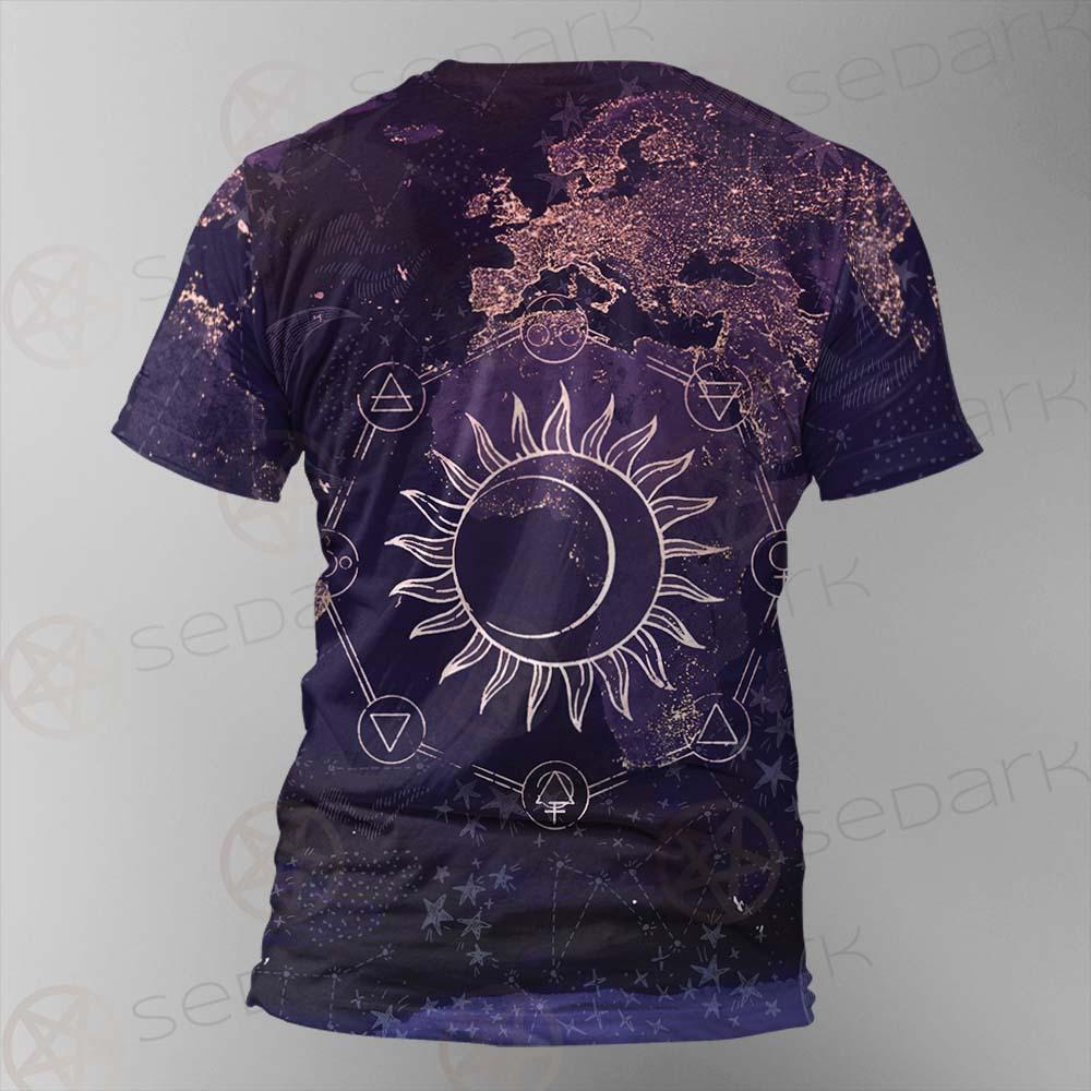 Wicca Pattern Moon And Sun SED-0167 Unisex T-shirt