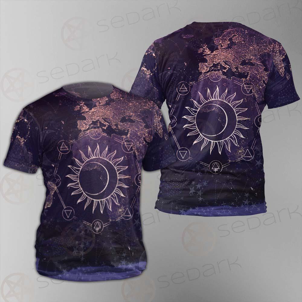 Wicca Pattern Moon And Sun SED-0167 Unisex T-shirt