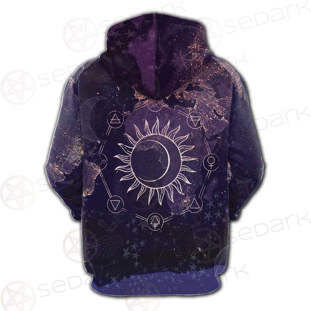Wicca Pattern Moon And Sun SED-0167 Hoodie Raglan
