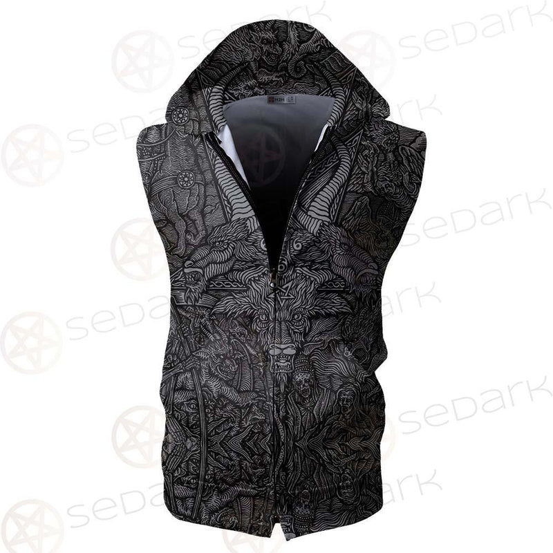Satan Boho SED-0199 Zip Sleeveless Hoodie