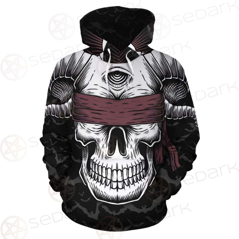 Satan Skull Bat SED-0206 Hoodie Allover