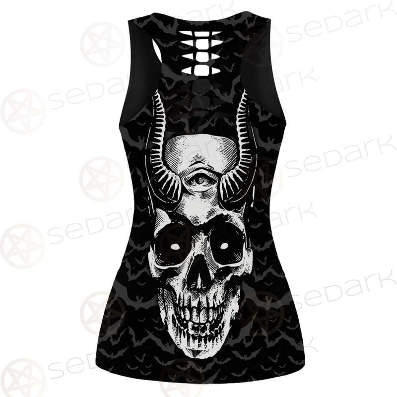Satan Skull Bat SED-0206 Hollow Out Tank Top