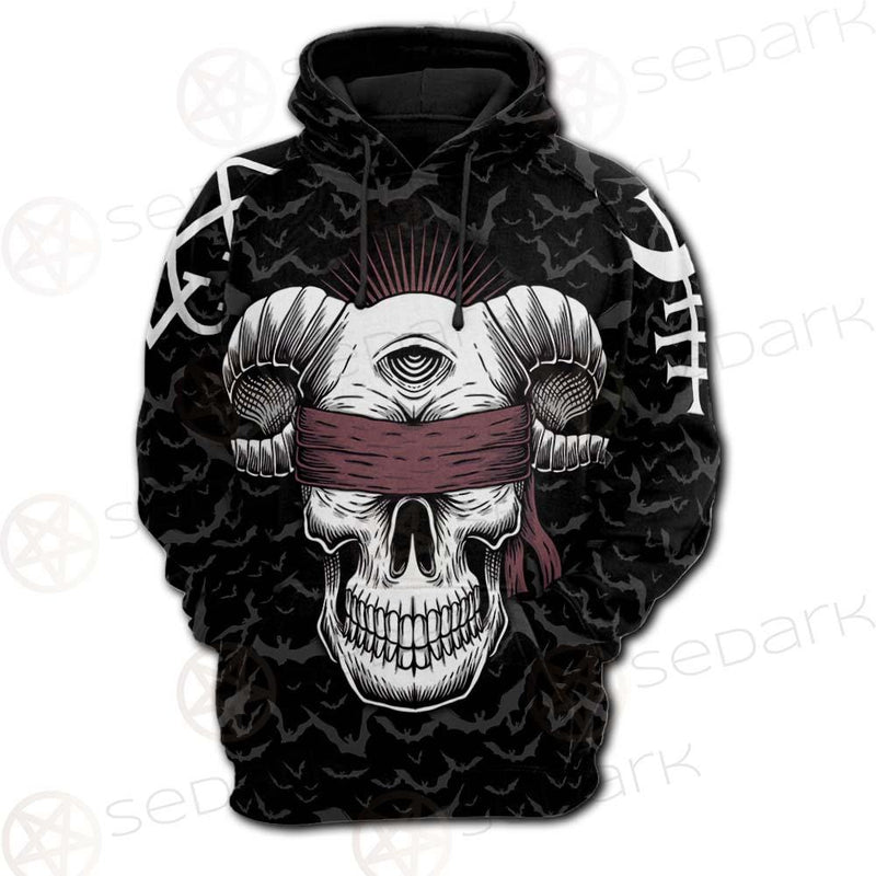Satan Skull Bat SED-0206 Hoodie Raglan