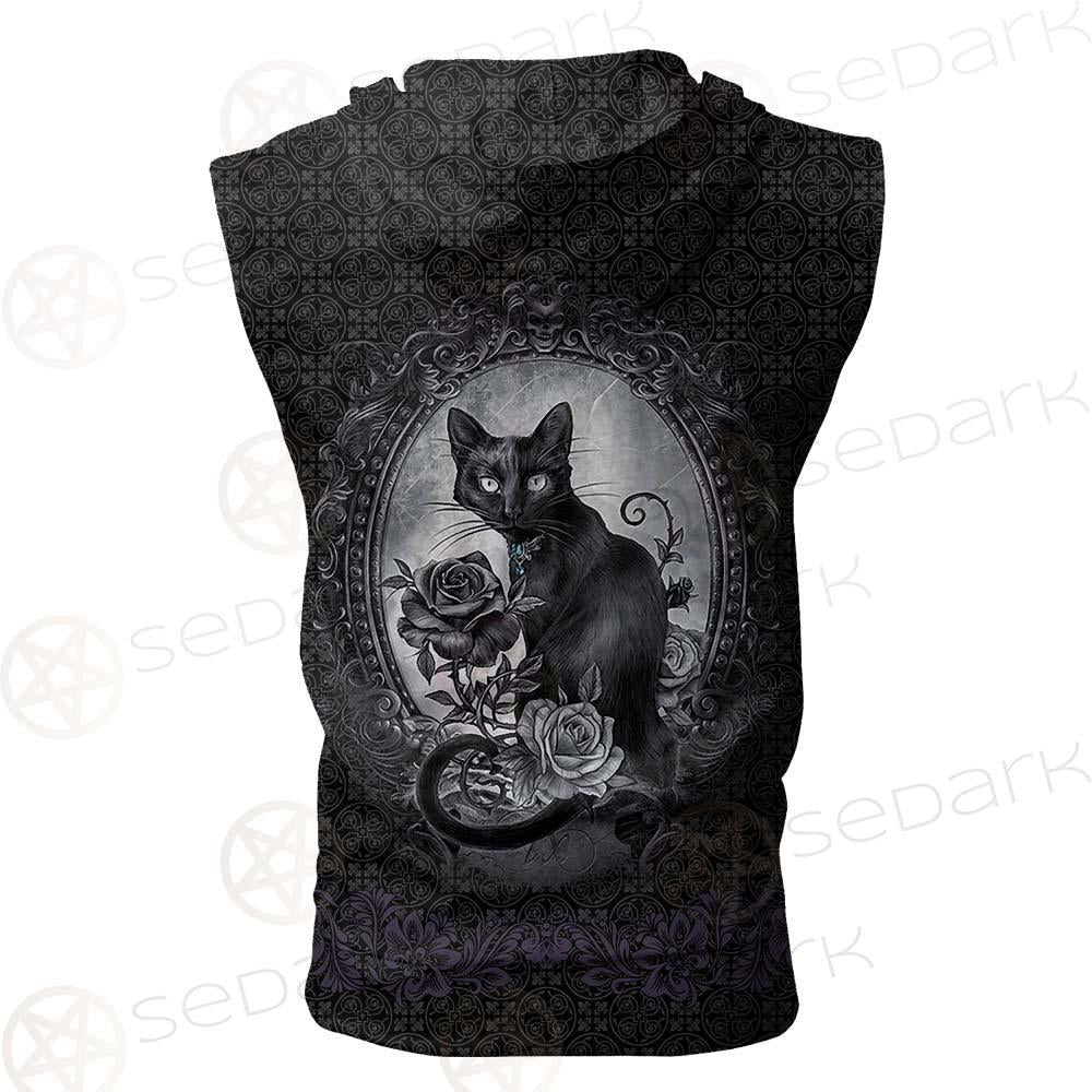 Gothic Cat SED-0207 Zip Sleeveless Hoodie