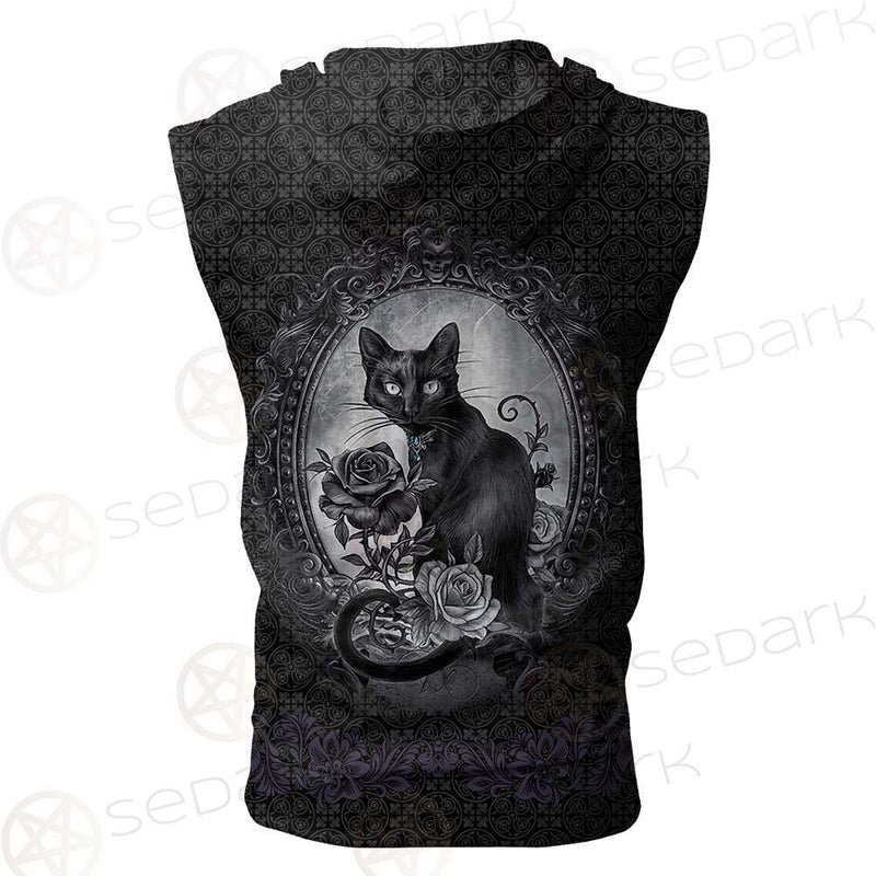 Gothic Cat SED-0207 Zip Sleeveless Hoodie