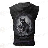 Gothic Cat SED-0207 Zip Sleeveless Hoodie