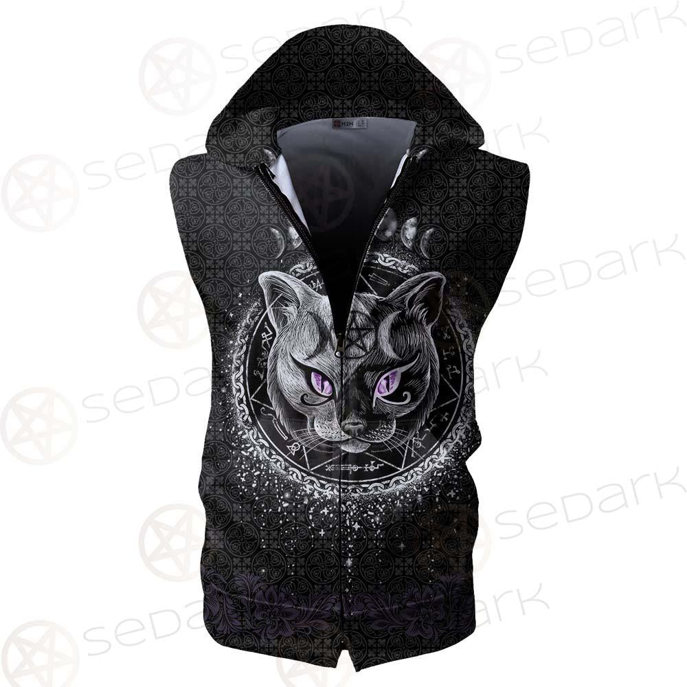 Gothic Cat SED-0207 Zip Sleeveless Hoodie