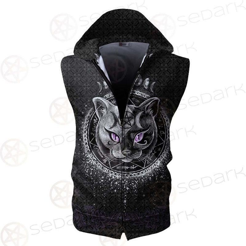 Gothic Cat SED-0207 Zip Sleeveless Hoodie
