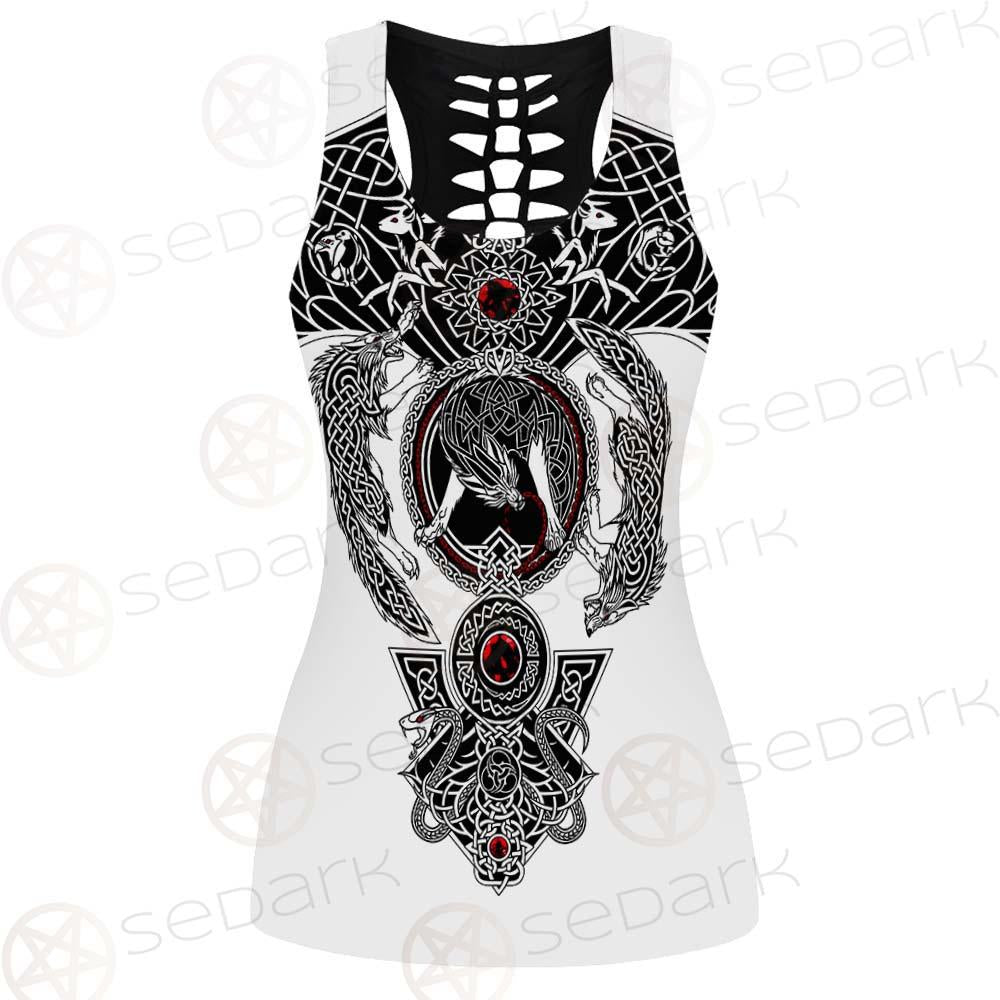 Viking Symbol Pattern SED-0210 Hollow Out Tank Top