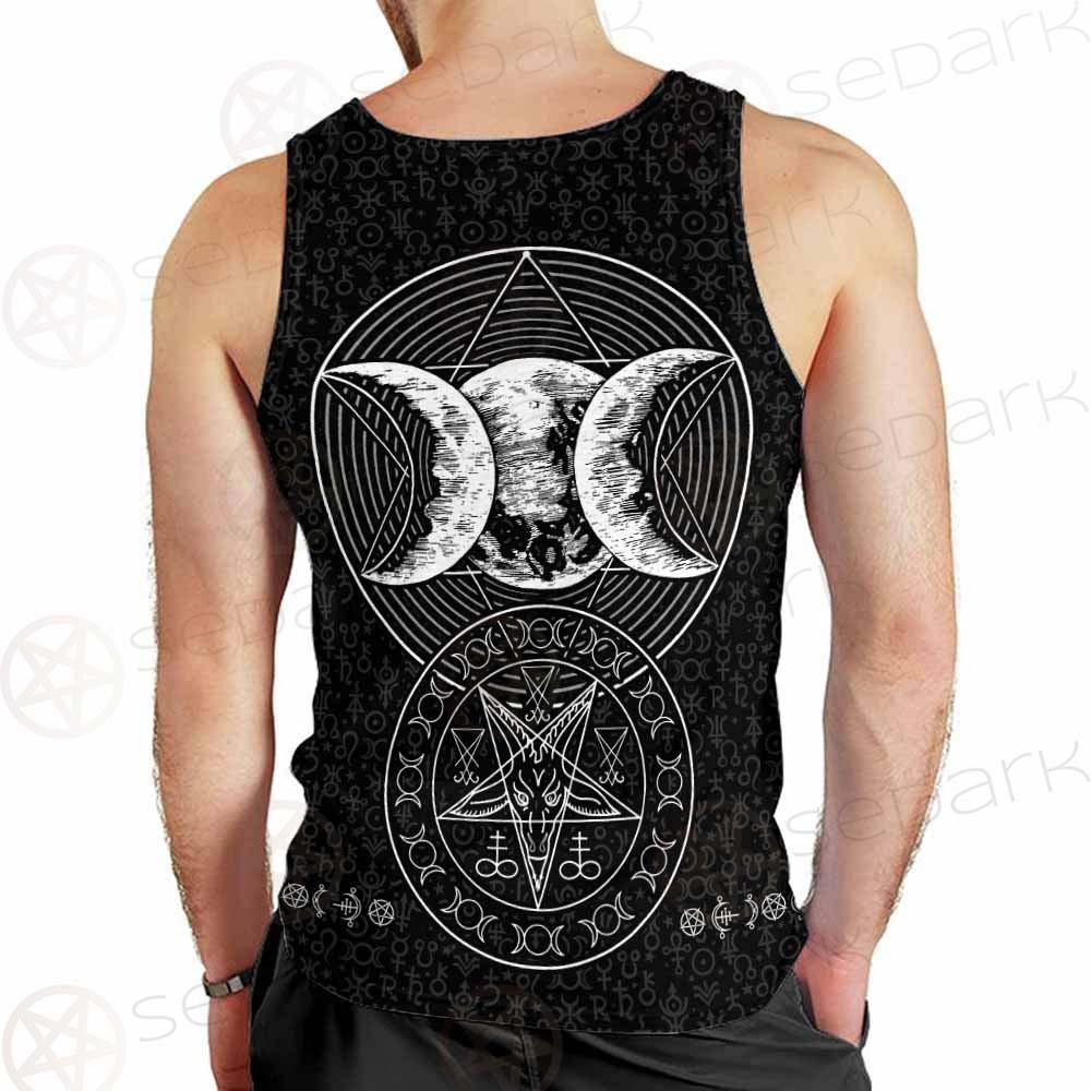 Wicca Symbol Triple Moon SED-0234 Men Tank-tops