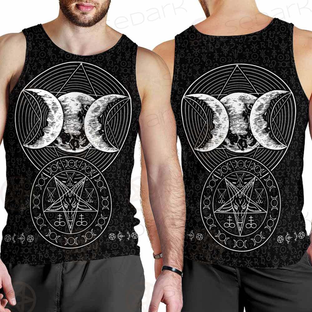 Wicca Symbol Triple Moon SED-0234 Men Tank-tops