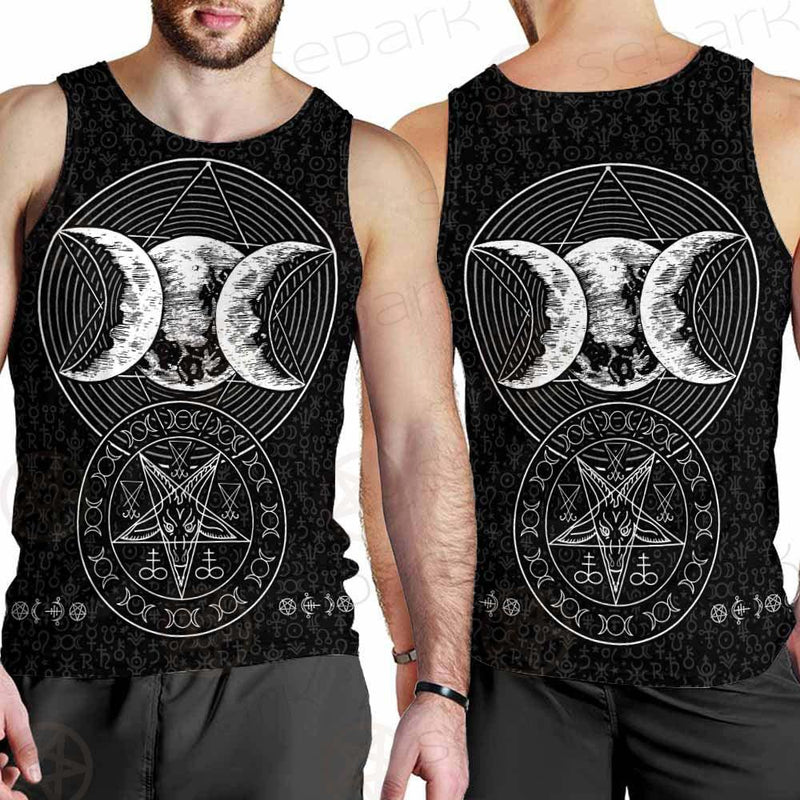 Wicca Symbol Triple Moon SED-0234 Men Tank-tops