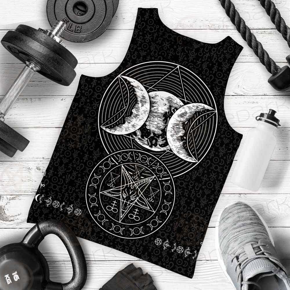 Wicca Symbol Triple Moon SED-0234 Men Tank-tops