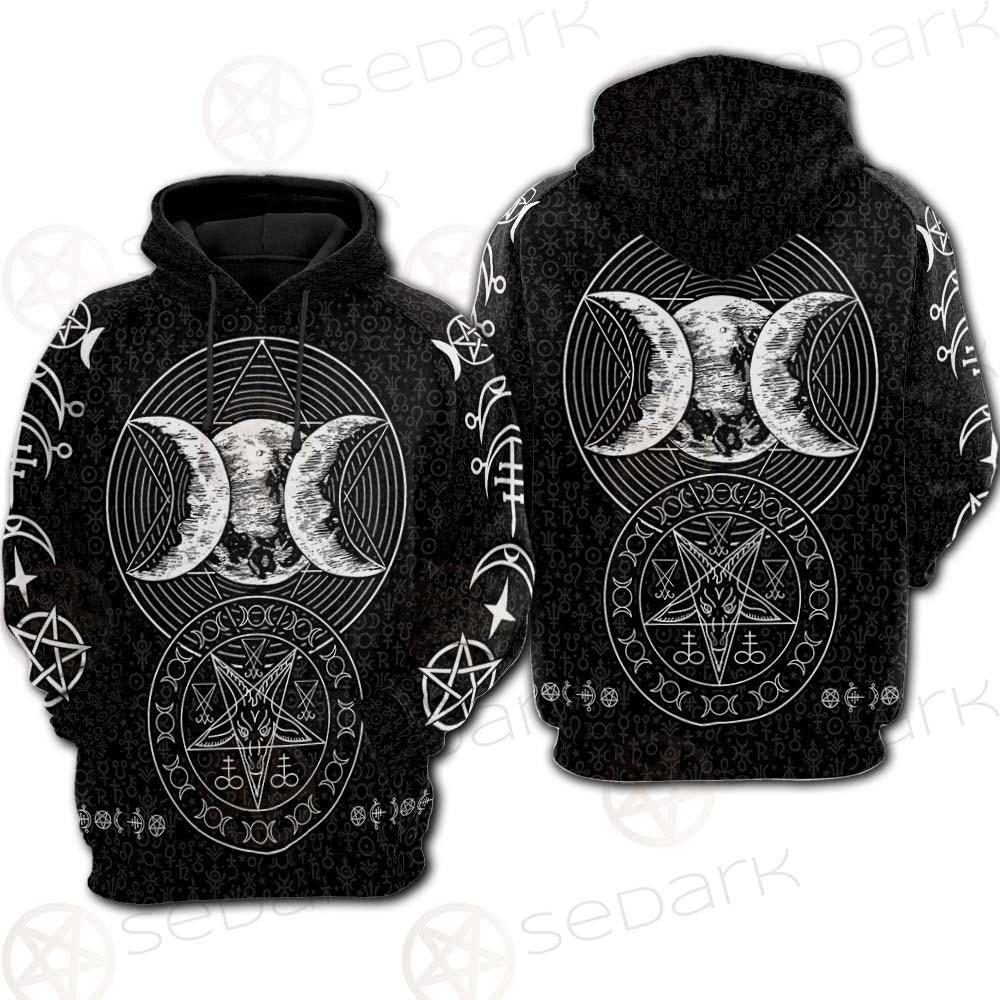 Wicca Symbol Triple Moon SED-0234 Hoodie Raglan