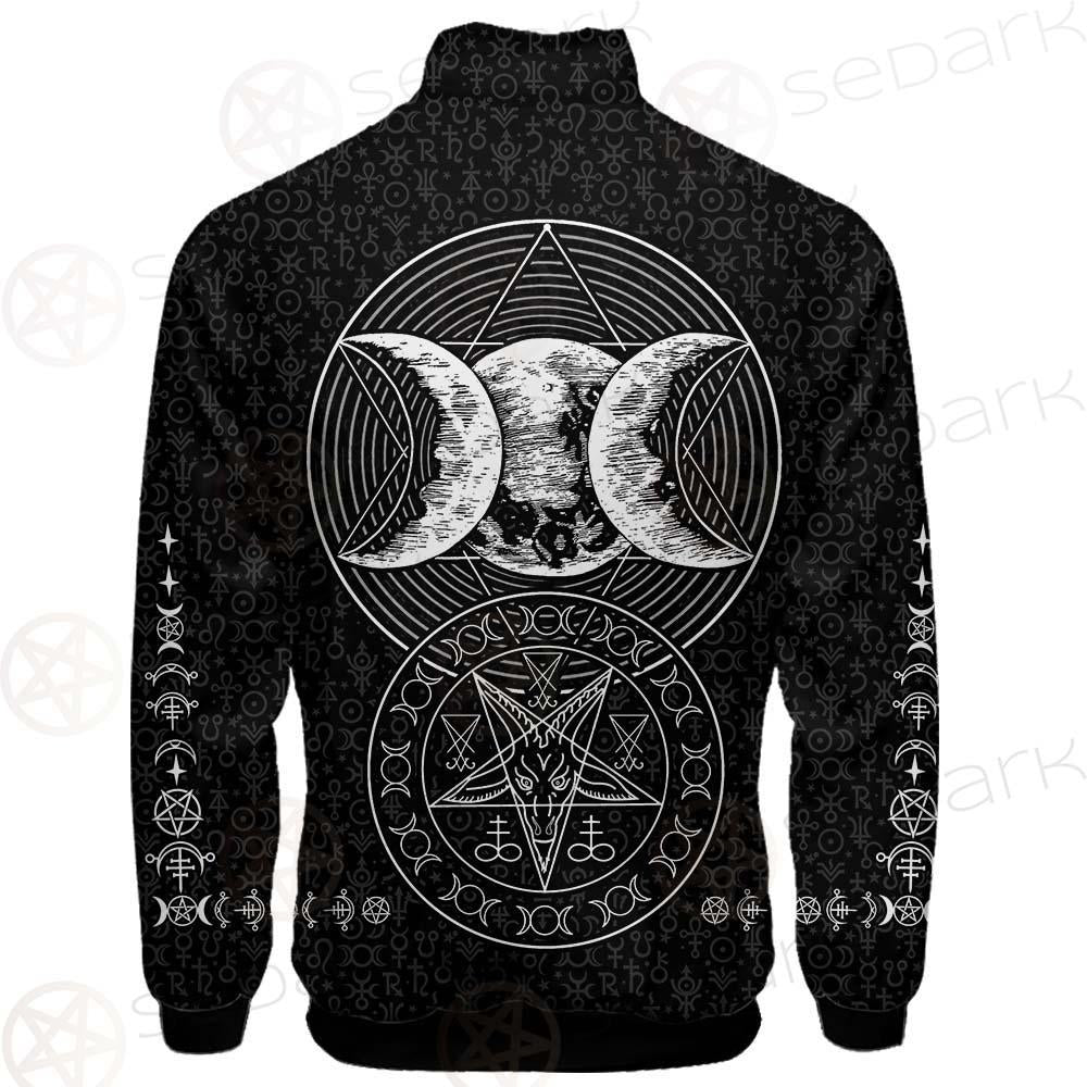Wicca Symbol Triple Moon SED-0234 Stand-up Collar Jacket