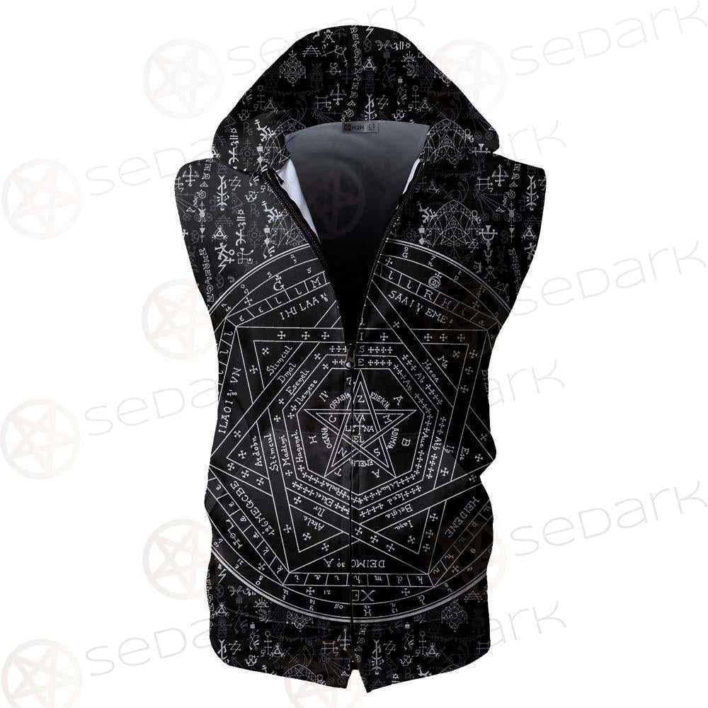 Medieval Occult Sign SED-0235 Zip Sleeveless Hoodie