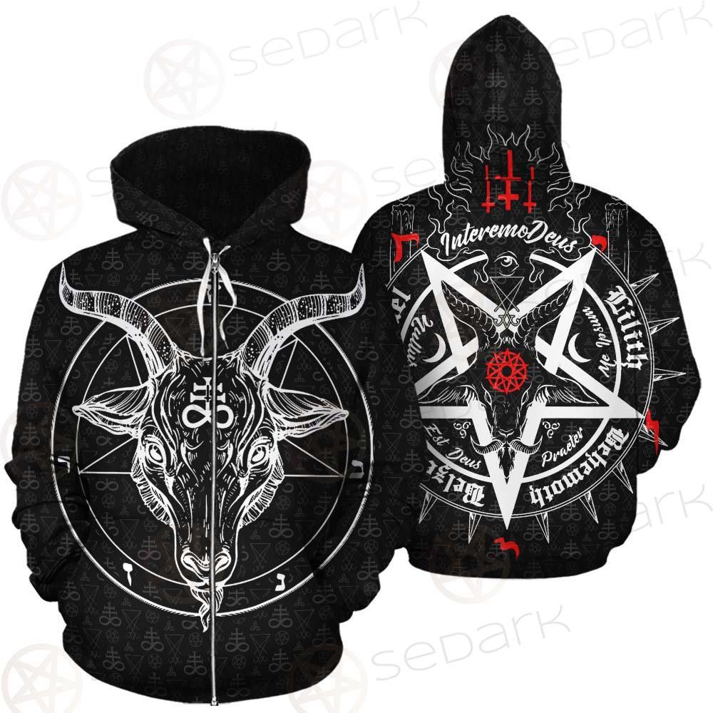 Pentagram Occult Red SED-0236 Zip-up Hoodies