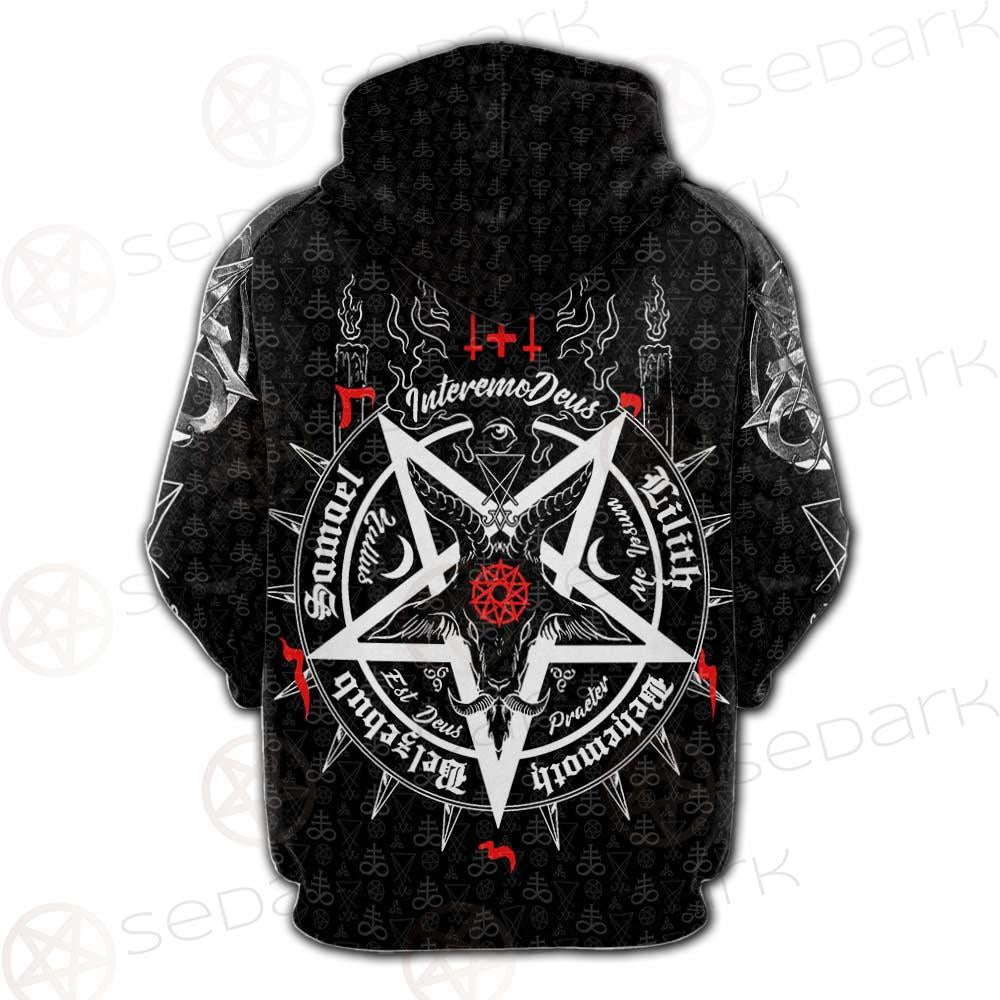 Pentagram Occult Red SED-0236 Hoodie Raglan