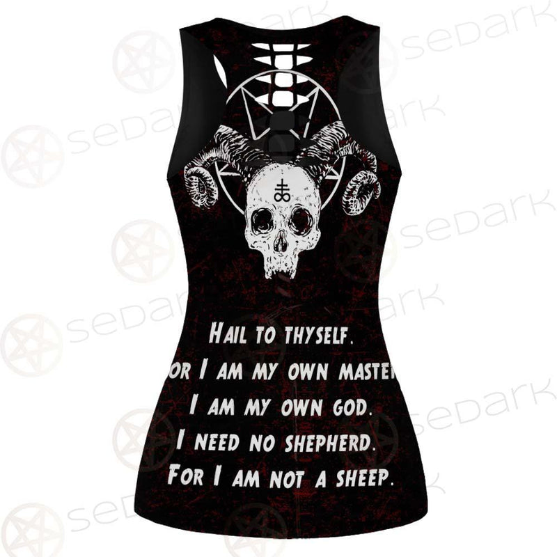 Satan Not A Sheep SED-0238 Hollow Out Tank Top