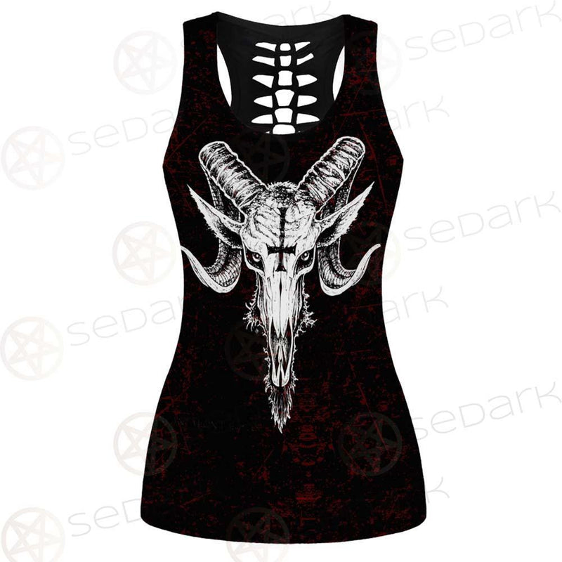 Satan Not A Sheep SED-0238 Hollow Out Tank Top