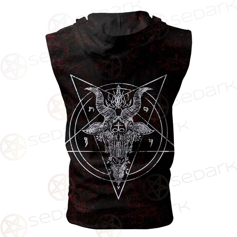 Pentagram Cross Inverted SED-0250 Zip Sleeveless Hoodie