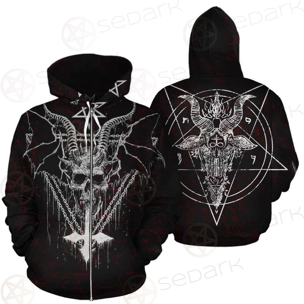 Pentagram Cross Inverted SED-0250 Zip-up Hoodies