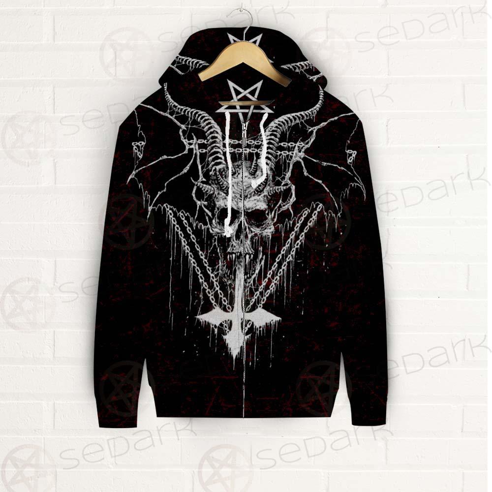 Pentagram Cross Inverted SED-0250 Zip-up Hoodies