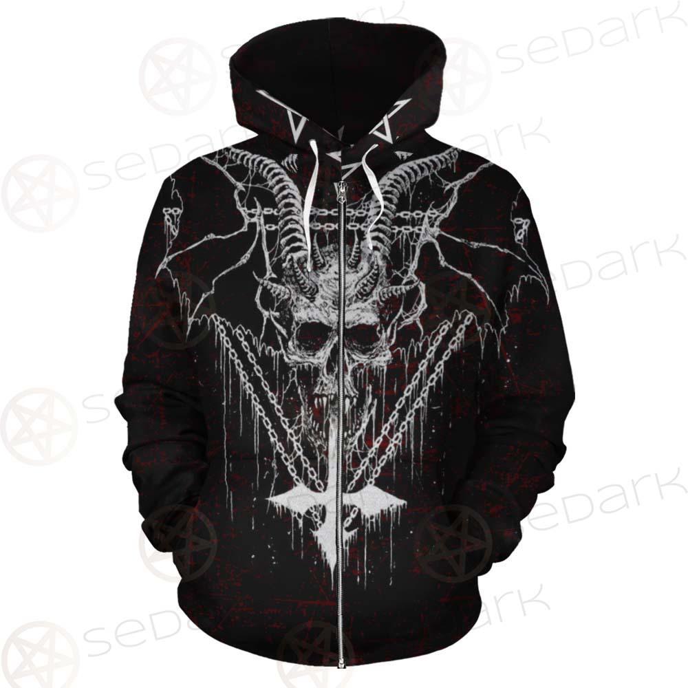Pentagram Cross Inverted SED-0250 Zip-up Hoodies