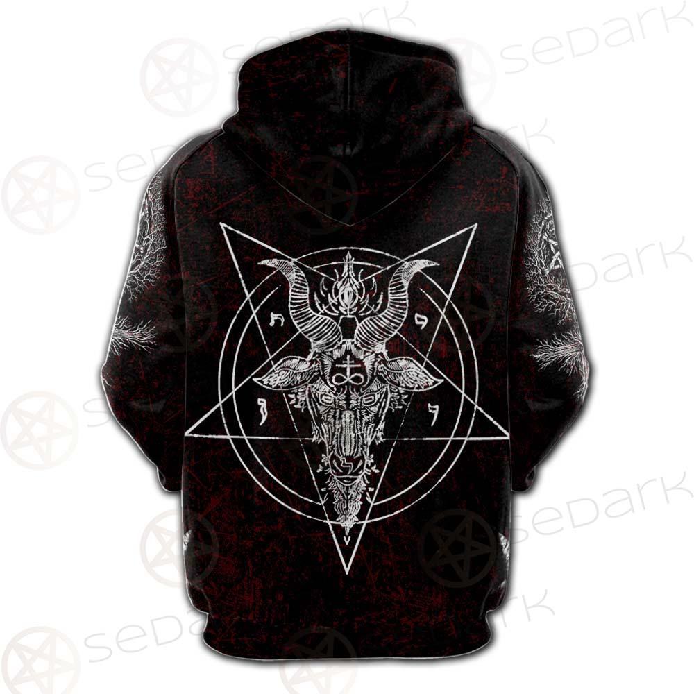 Pentagram Cross Inverted SED-0250 Hoodie Raglan Zip