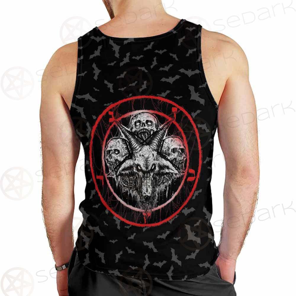 Pentagram Triple Skull SED-0287 Men Tank-tops