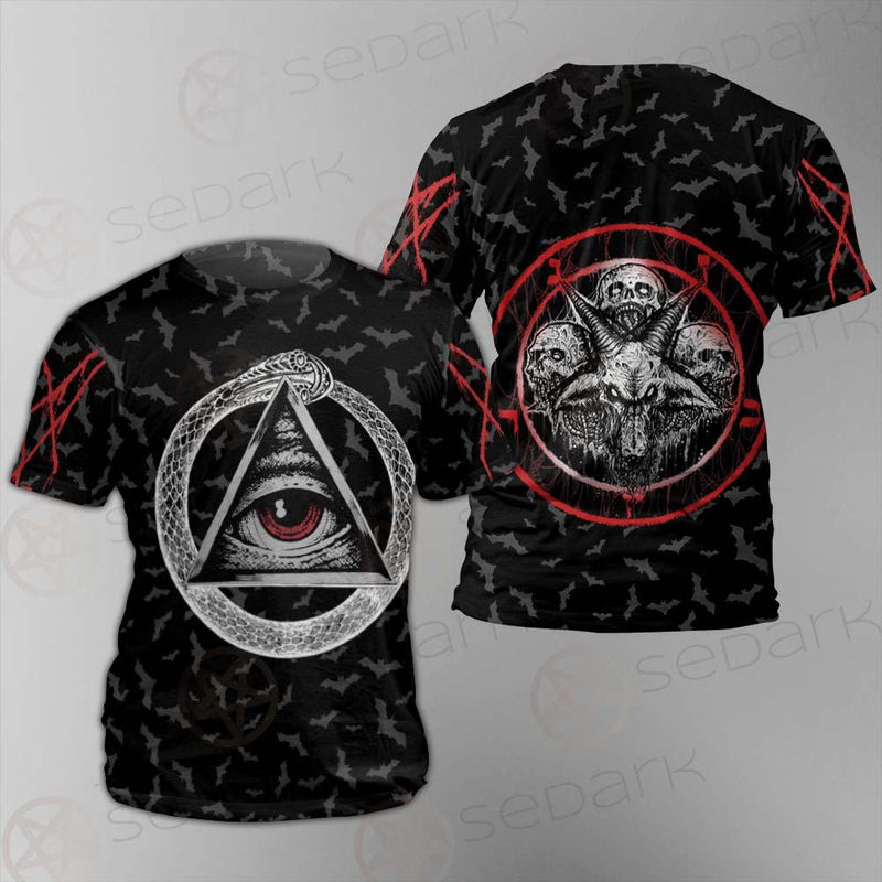 Pentagram Triple Skull SED-0287 Unisex T-shirt