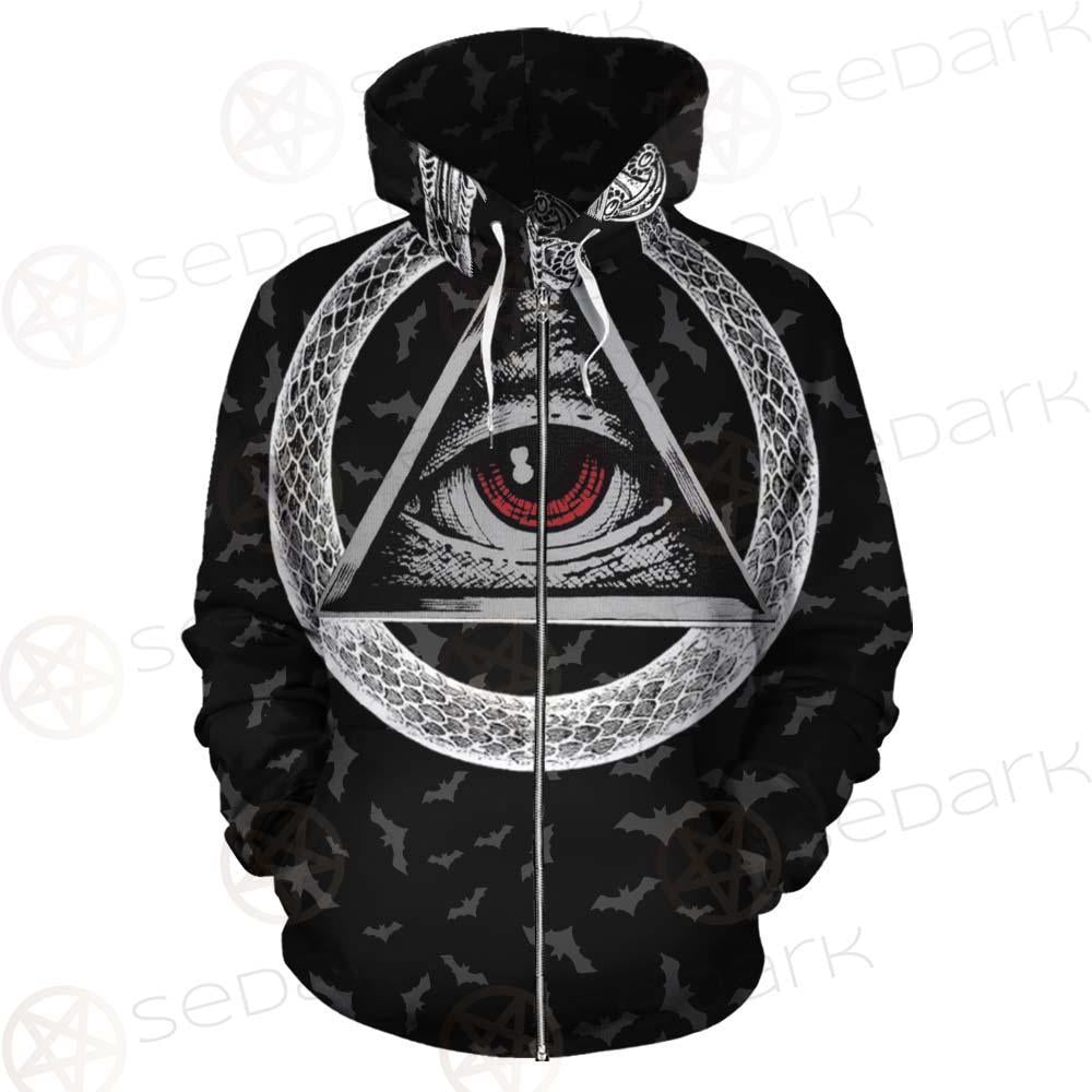 Pentagram Triple Skull SED-0287 Zip-up Hoodies