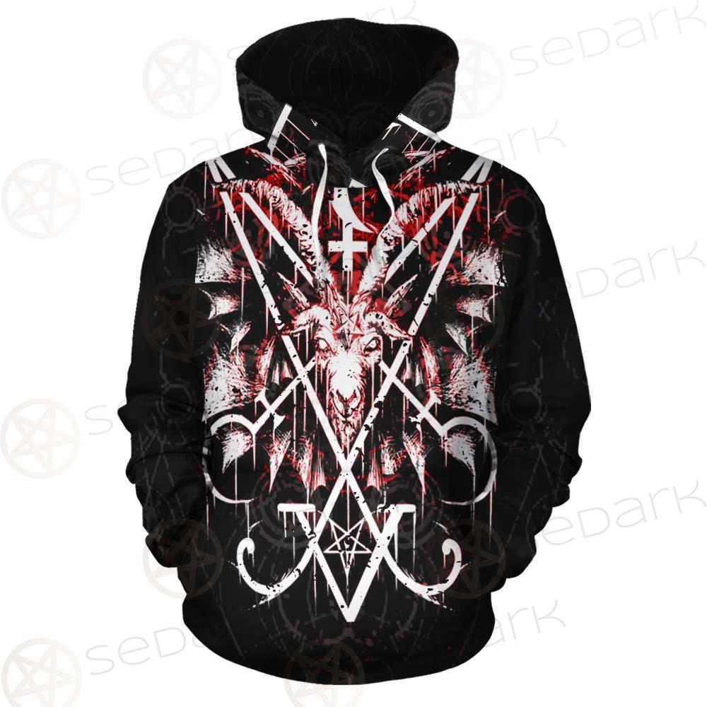 Baphomet Cross Inverted SED-0289 Hoodie Allover