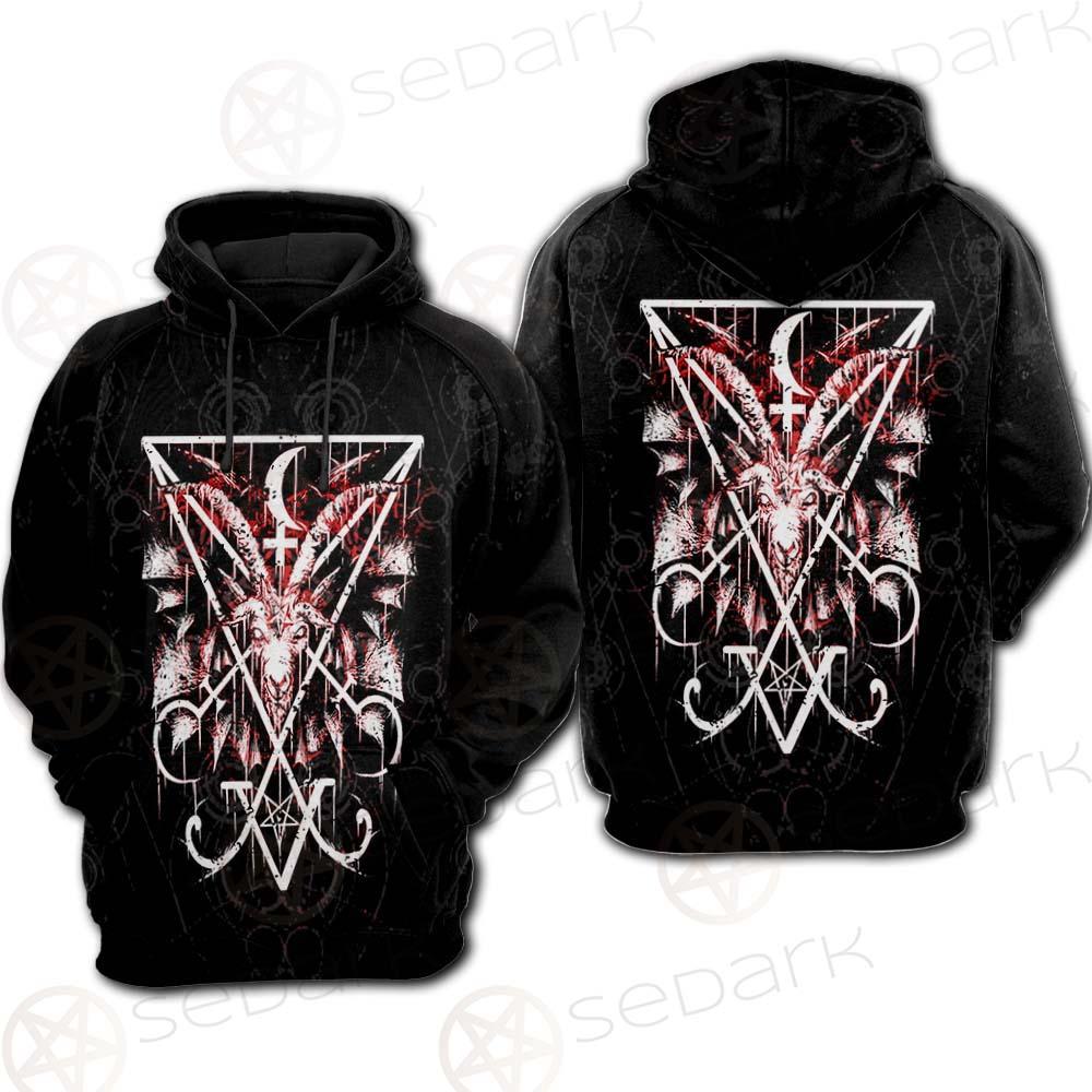 Baphomet Cross Inverted SED-0289 Hoodie Raglan