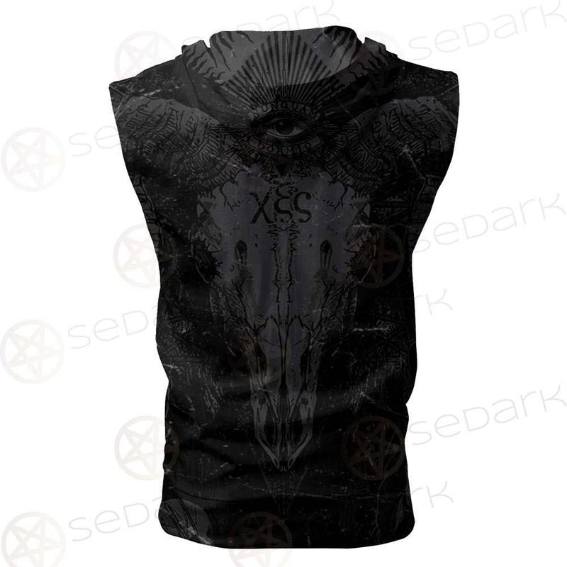 Pentagram Cross Inverted SED-0299 Zip Sleeveless Hoodie