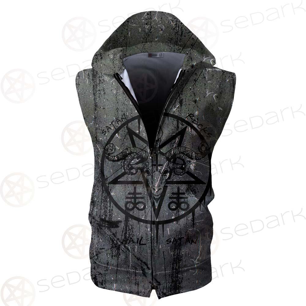 Satan Rocks SED-0301 Zip Sleeveless Hoodie