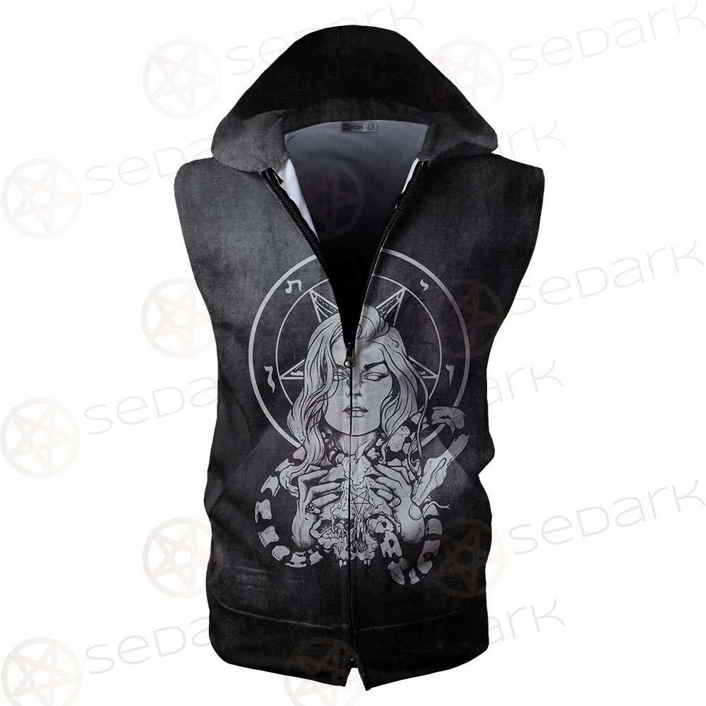 Satan My God SED-0302 Zip Sleeveless Hoodie