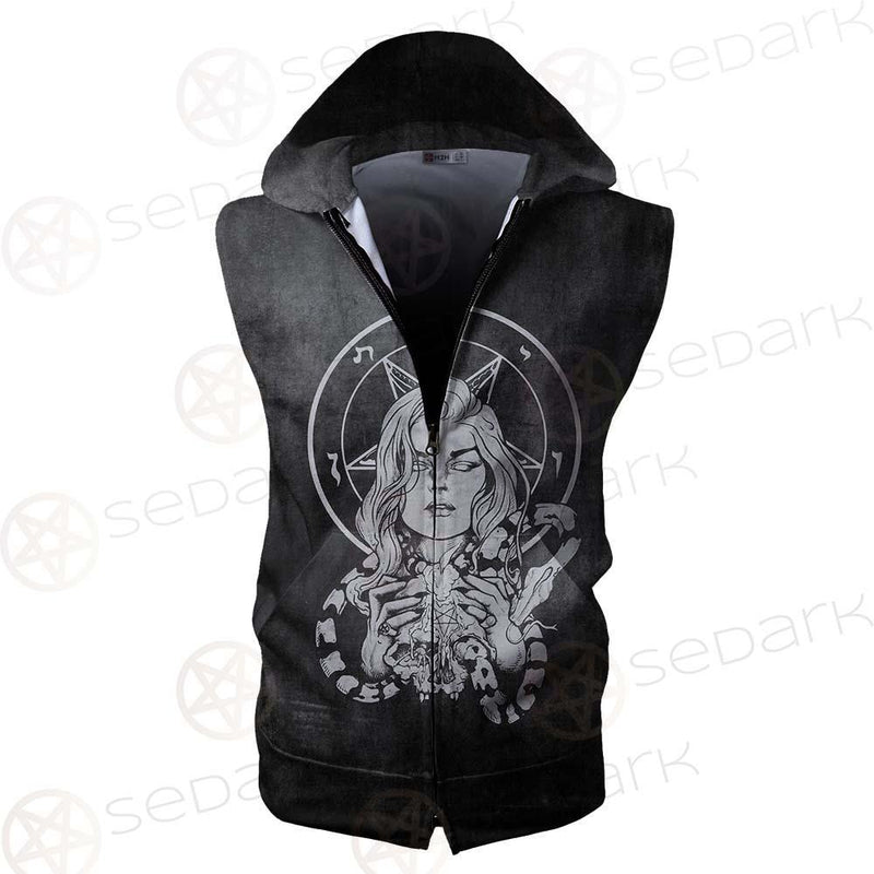 Satan My God SED-0302 Zip Sleeveless Hoodie