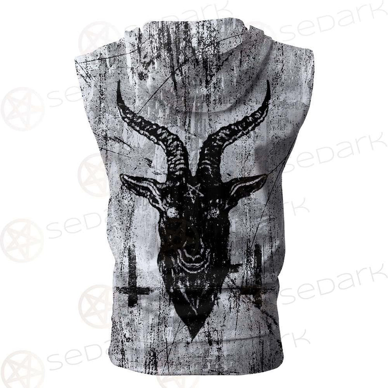 Satan Cross Inverted SED-0306 Zip Sleeveless Hoodie