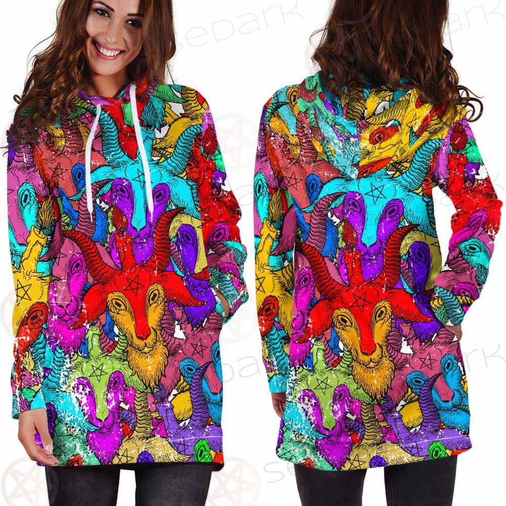Satan Colorful SED-0334 Hoodie Dress