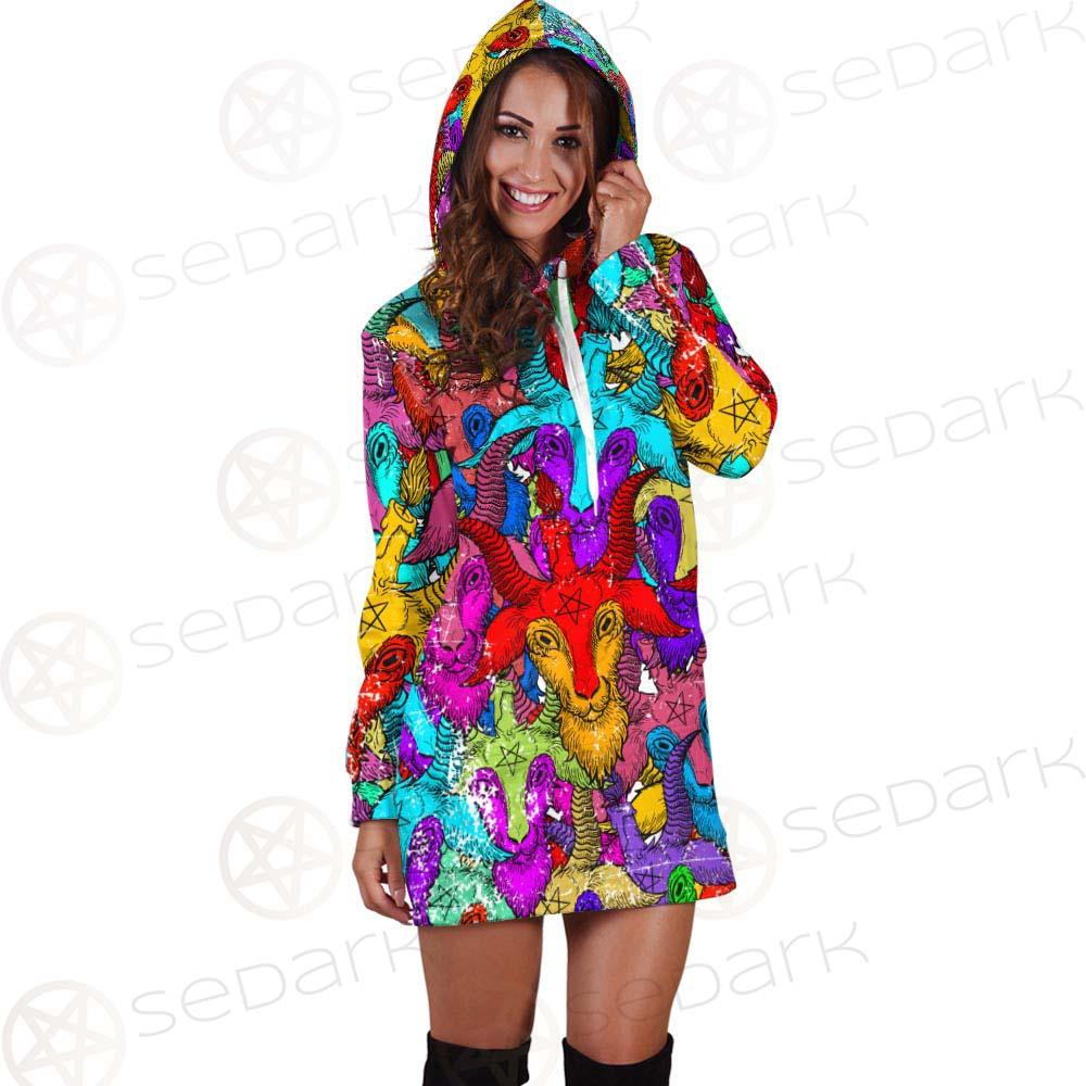 Satan Colorful SED-0334 Hoodie Dress