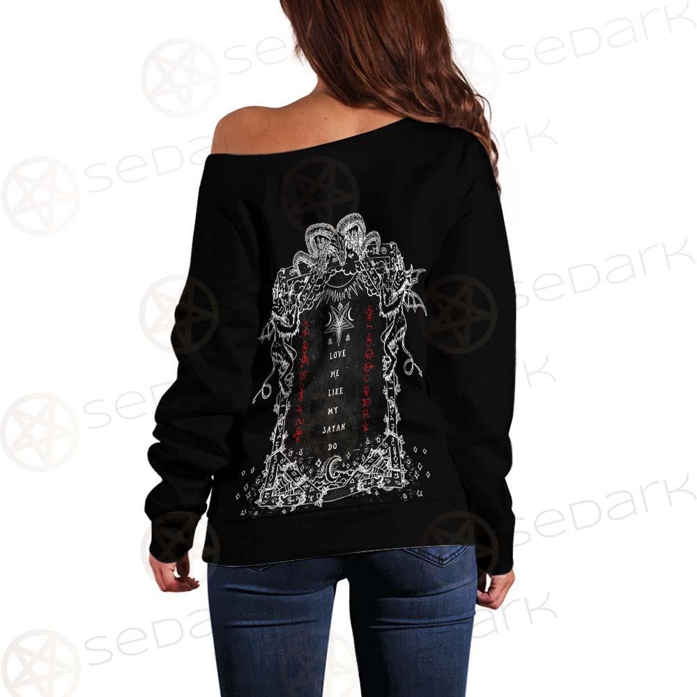 Love Me Like My Satan SED-0335 Off Shoulder Sweaters