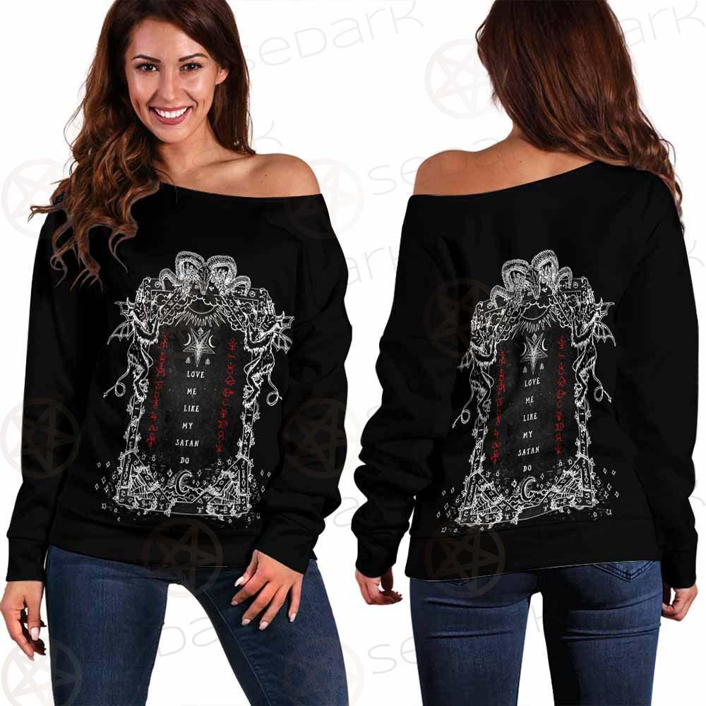 Love Me Like My Satan SED-0335 Off Shoulder Sweaters