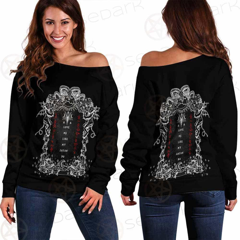 Love Me Like My Satan SED-0335 Off Shoulder Sweaters
