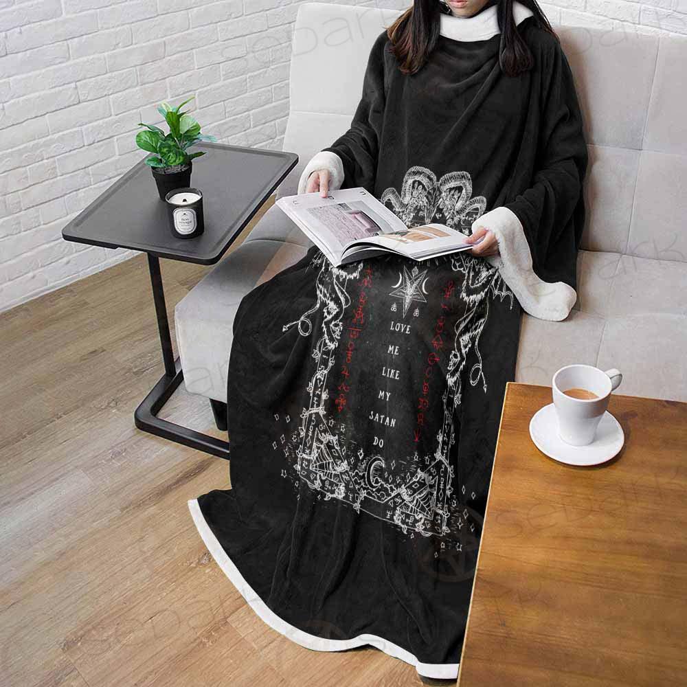 Love Me Like My Satan SED-0335 Sleeved Blanket