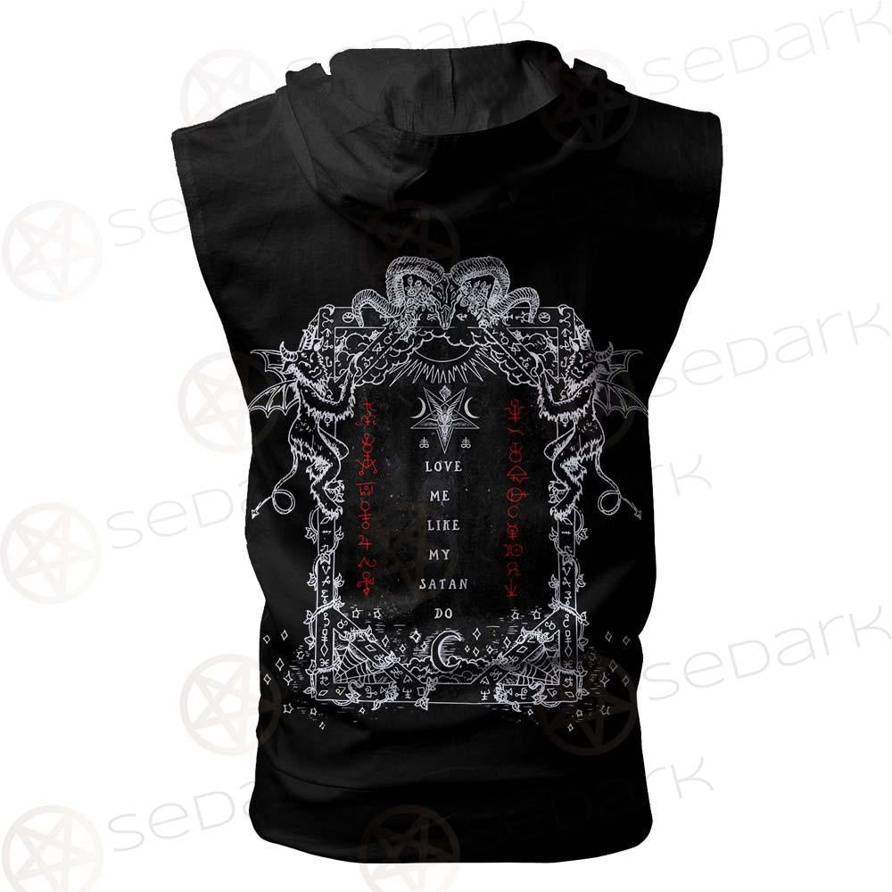 Love Me Like My Satan SED-0335 Zip Sleeveless Hoodie