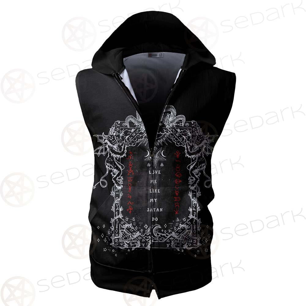 Love Me Like My Satan SED-0335 Zip Sleeveless Hoodie